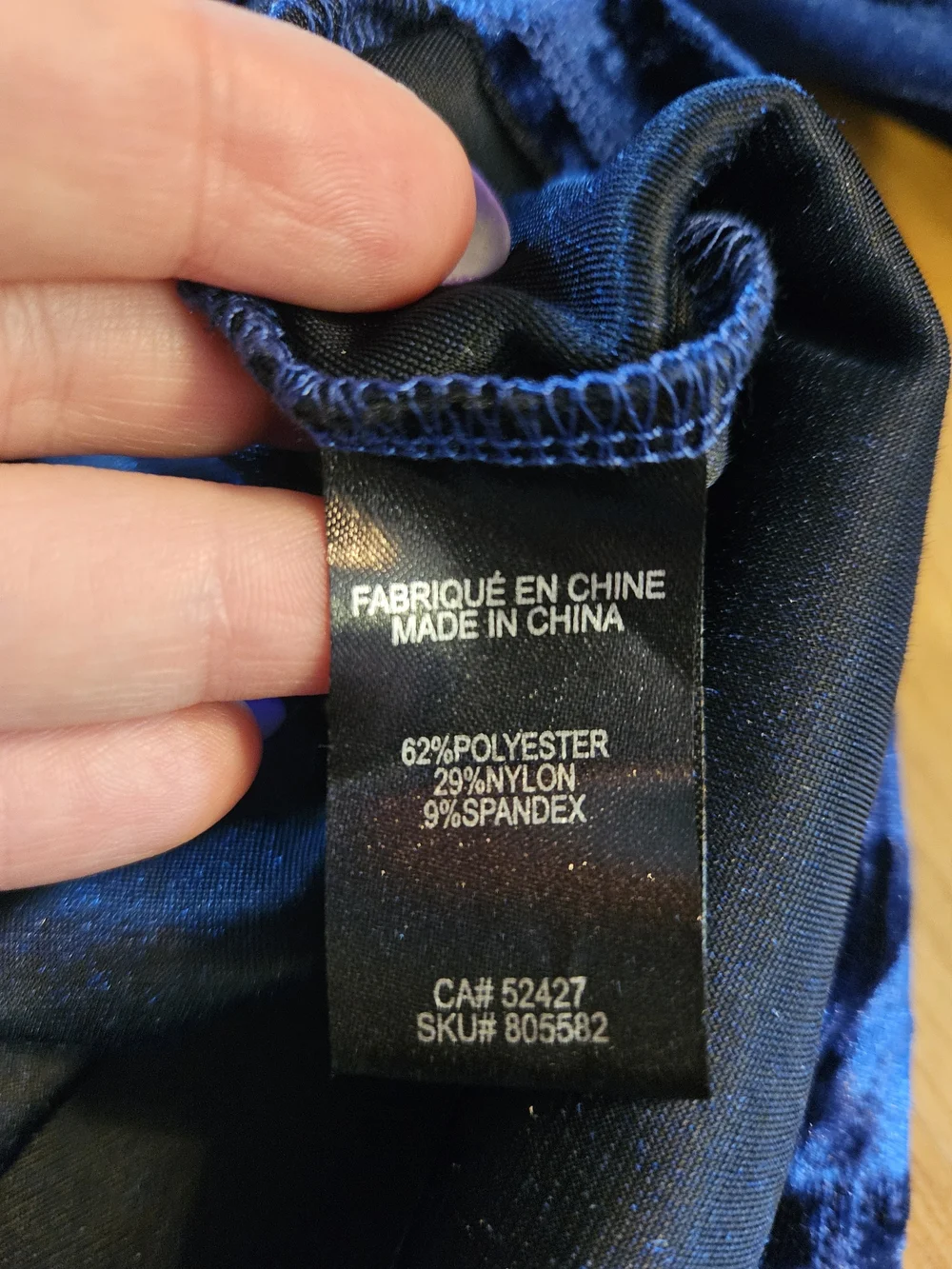 Lily Morgan Royal Blue Crushed Velvet Off-Shoulder Top - Size L - Picture 8 of 9